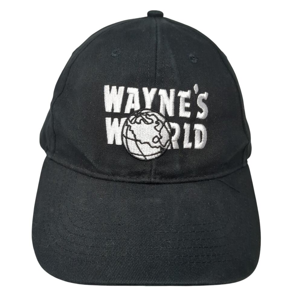 Wayne's World Snapback Cap Black One Size Adjustable Embroidered Vented Holes